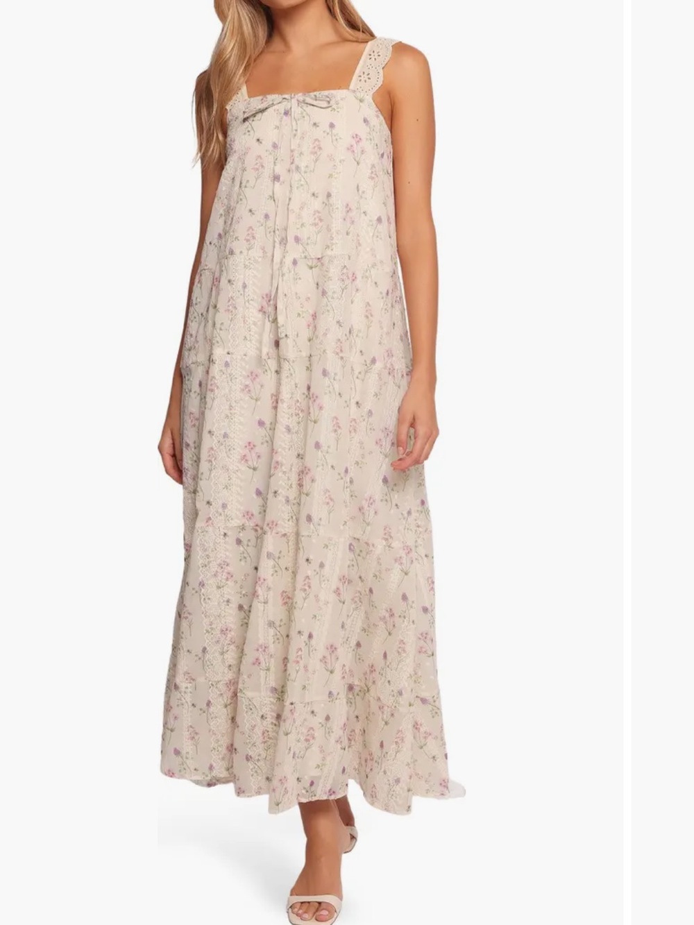 Petal & Pup Caroline Embroidered Floral Maxi Dress Size S
